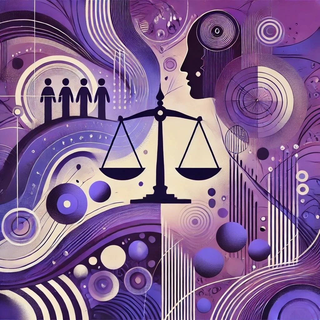 Decorative art with legal and human elements