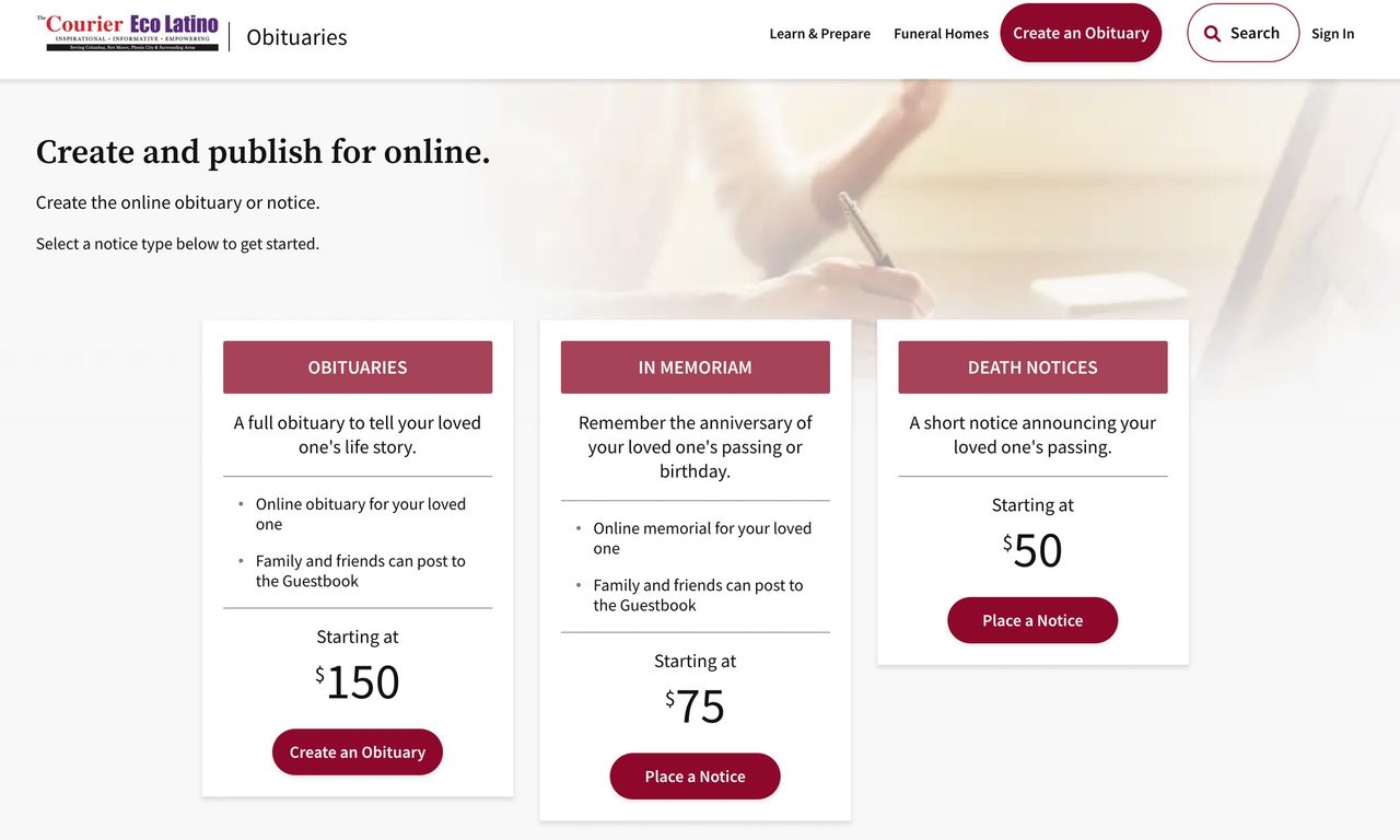 Courier Eco Latino website screenshot