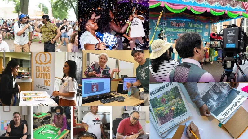 Collage of community media photos