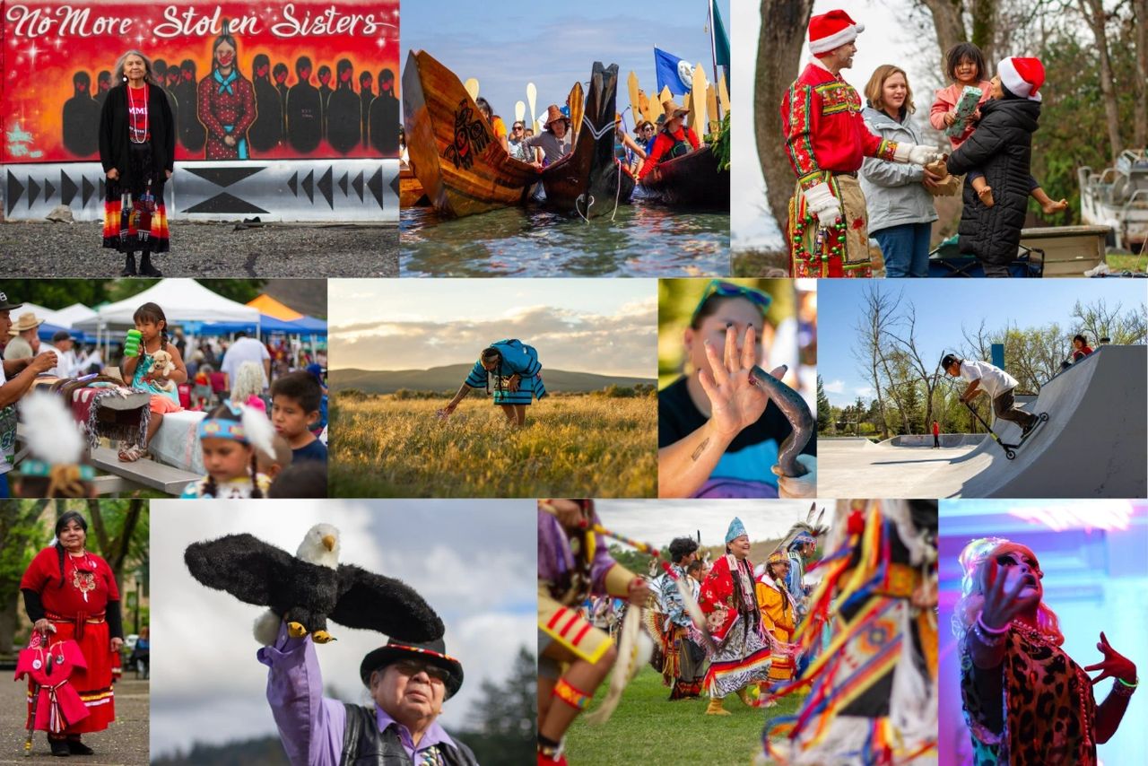 Collage of Native themed news moments