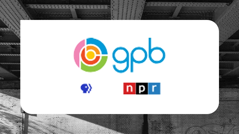 Georgia Public Broadcasting (GPB) logo with PBS and NPR logos