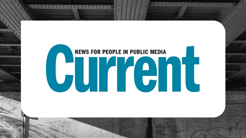 Current logo with tagline News for People in Public Media