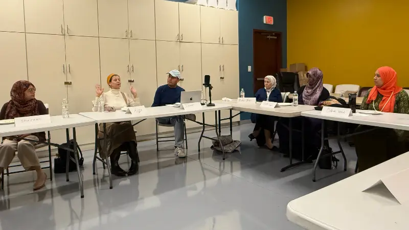 People discuss during a Pivot Fund Listening session